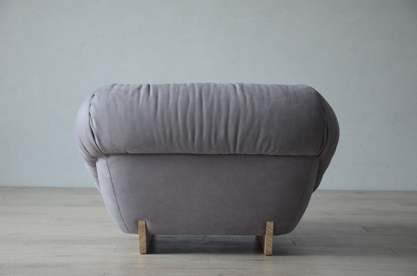 Lilys Verona Sofa Chair Cloudy Gray Nubuck Leather Fabric 44.5X41.4X27.8H(Dior-91) 9126-GRAY