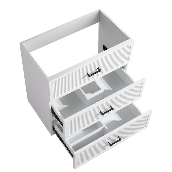 English Elm HK2305-30-WH 24" Floating Bathroom Vanity with Wall-Mount Design, Space-Saving Modern Sink Cabinet White W1550P168213