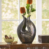 Christopher Knight Home® - Noble House - Sasser Handcrafted Aluminum Decorative Vase, Charcoal