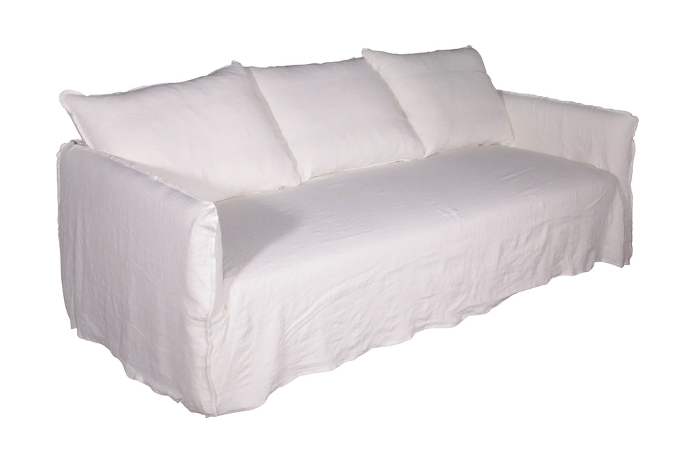 Lilys Wash Linen White Slipcover For Naples Sofa (Dx130-17) 9129C-WT