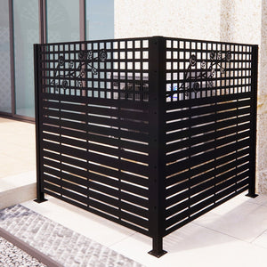 English Elm W48'' Galvanized Steel Outdoor Privacy Panels Powder Coated Slat Fence for Yard Enclosures W1586P455947