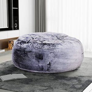 English Elm Modern Memory Foam Bean Bag Lounger with Plush Faux Fur Cover for Ultimate Comfort and Relaxation Purple 23 L x 21 W x 18 H B2741P329269