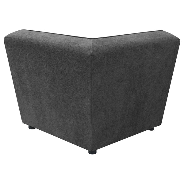English Elm Vincent Dark Charcoal 6-Piece Modular Sectional Sofa with Ottoman, Plush Pocket Coil Seating for Media Rooms B062S01243