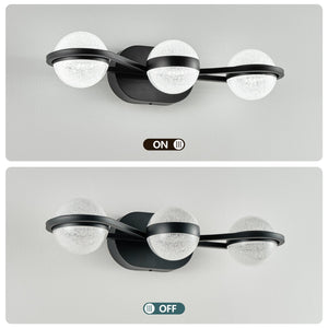 English Elm Bathroom Vanity Light - Modern 3-Bulb Led Fixture With Crystal-Sand Acrylic Shades For Elegant Spaces W2312P374862