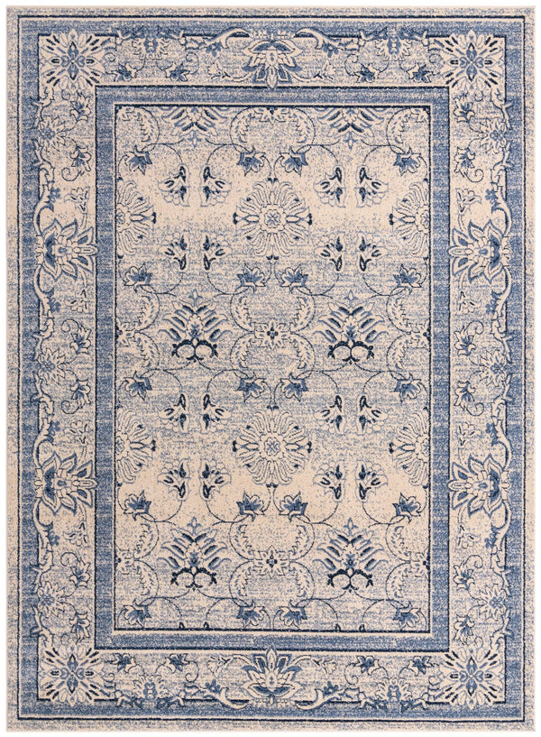 Unique Loom La Jolla Botanica Machine Made Floral Rug Ivory Blue, Beige/Blue/Light Blue/Ivory 9' 0" x 12' 0"