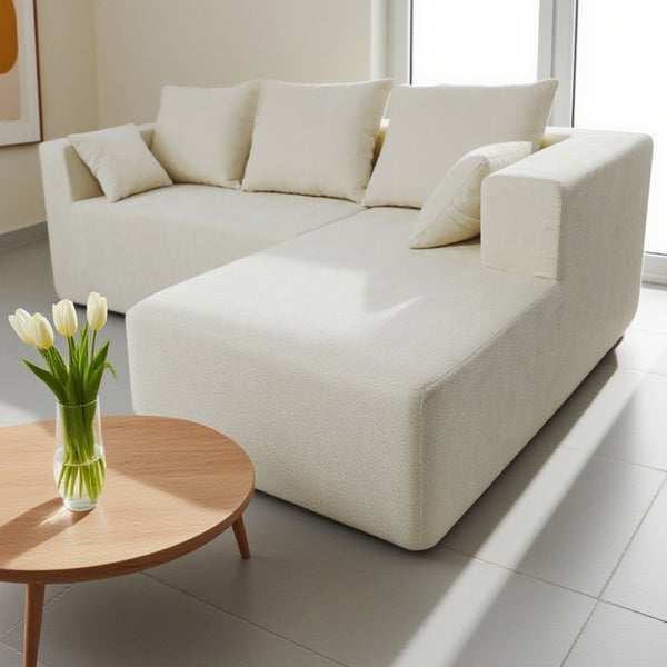 English Elm Combination Modular Linen Sectional Sofa with Memory Sponge Fill for Living Room Use W3064S00004
