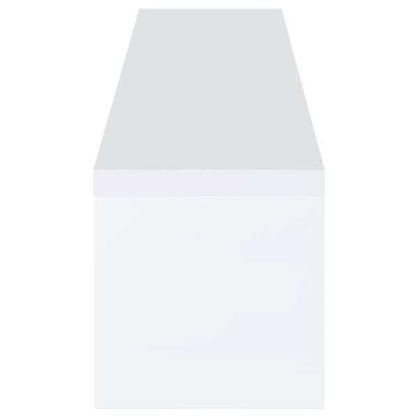 English Elm Garner White High Gloss TV Stand with Soft-Close Drawers, Adjustable Shelves & 6 Compartments B062P358302