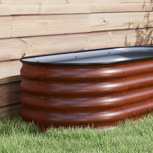 English Elm Outsunny 8' Galvanized Raised Garden Bed Kit - Durable Elevated Planter For Flowers, Herbs & Veggies W2225P174396-GIGA