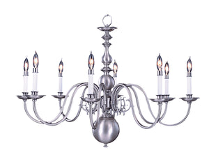 Framburg 8-light Timeless Colonial Dining Chandelier - Elegant Design For Formal And Casual Spaces, Usa-made Satin Pewter Metal 9130 Sp