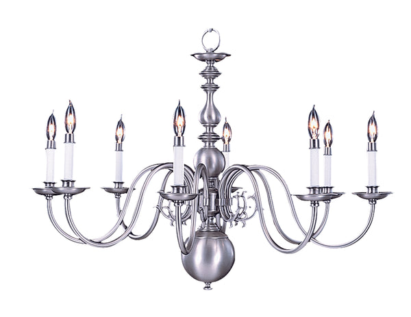 Framburg 8-light Timeless Colonial Dining Chandelier - Elegant Design For Formal And Casual Spaces, Usa-made Satin Pewter Metal 9130 Sp