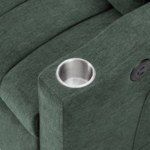 English Elm 55.9" Convertible Sleeper Loveseat with Usb Ports Cup Holders and Swivel Phone Mount N719P400685F
