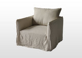 New Wash Linen Beige Slipcover For Naples Swivel Sofa Chair 9130 (Dx165-2)