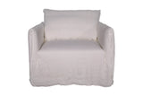 Naples Slipcover Swivel Sofa Chair Wash Linen White (Dx130-17)