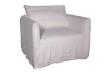 Lilys Naples Slipcovered Swivel Sofa Chair Wash Linen White Small (Dx130-17) 9130XS-WT