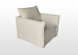 Naples Slipcovered Swivel Sofa Chair Wash Linen Light Beige (Dx165-2)