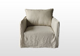 Lilys Naples Slipcovered Swivel Sofa Chair Wash Linen Light Beige (Dx165-2) 9130S-LBN