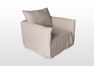 Lilys Naples Slipcovered Swivel Sofa Chair Wash Linen Light Pink(Two Carton) 9130S-LPN