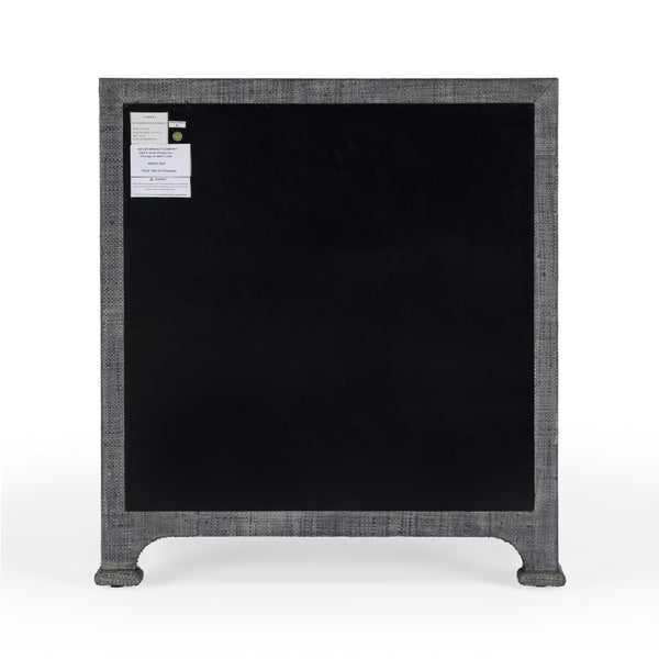 Butler Specialty Chatham Raffia Chest - Versatile 3 Drawer Storage Solution For Bedroom, Hallway, Or Living Room Charcoal Gmelina Arborea Wood,Mdf,Oak Veneer,Saguran Raffia,Aluminum 9130420-butler