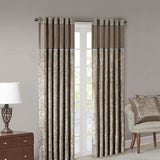 Madison Park Aubrey Traditional Jacquard Curtain Panel Pair MP40-715 Blue/Brown