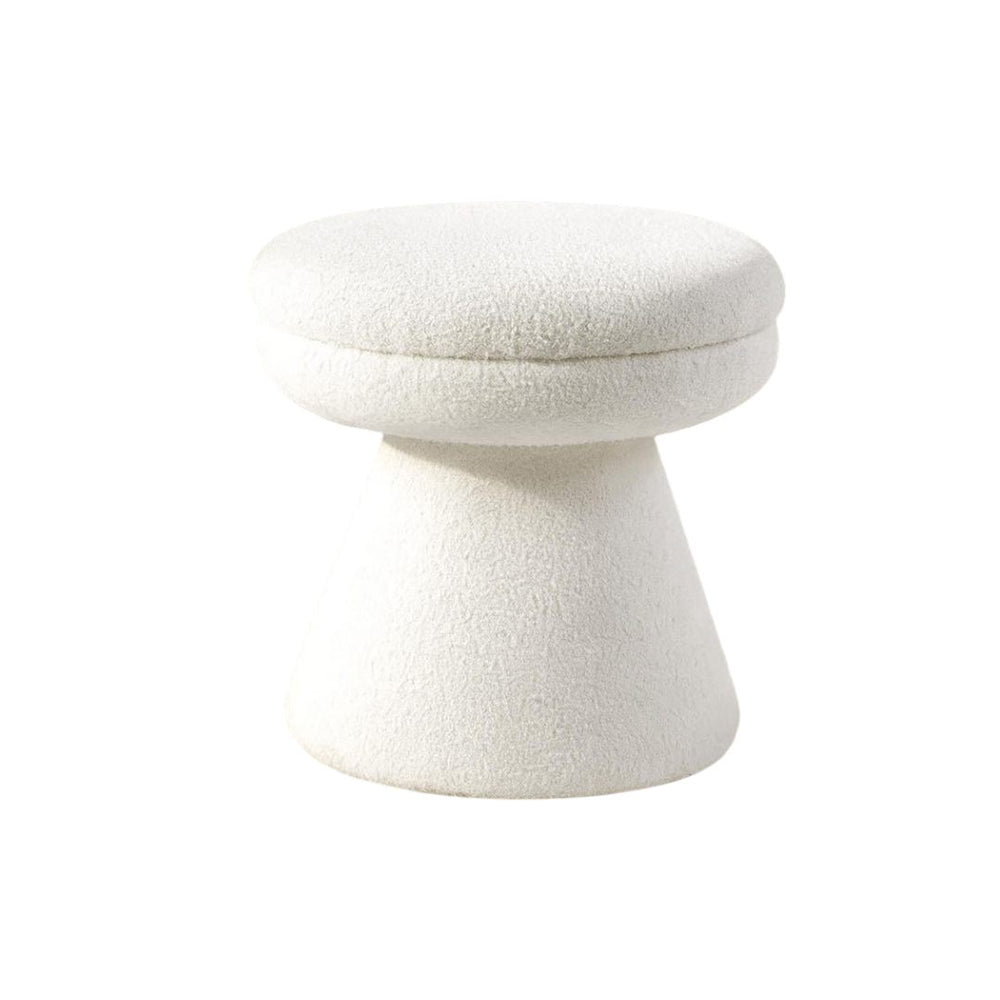 English Elm Contemporary Velvet Accent Stool with Gold Stainless Steel Base, Pleated Bow-Tie Design, Luxe Seat Beige 18 L x 18 W x 20 H B2741P388371