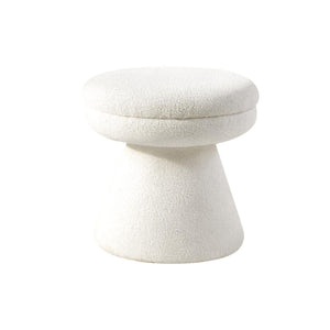 English Elm Contemporary Velvet Accent Stool with Gold Stainless Steel Base, Pleated Bow-Tie Design, Luxe Seat Beige 18 L x 18 W x 20 H B2741P388371