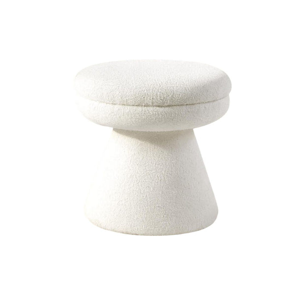 English Elm Contemporary Velvet Accent Stool with Gold Stainless Steel Base, Pleated Bow-Tie Design, Luxe Seat Beige 18 L x 18 W x 20 H B2741P388371