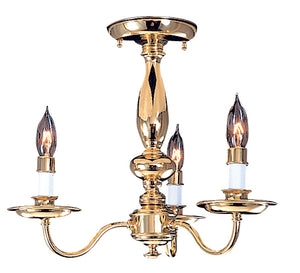 Framburg 3-light Colonial Flush Mount Fixture For Elegant Spaces - Usa-made Classic Design, Versatile Style Polished Brass Metal 9133 Pb