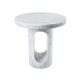 Lilys Laguna Side Table Round Natural White Marble 9133