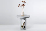 Lilys Laguna Side Table Round Natural White Marble 9133