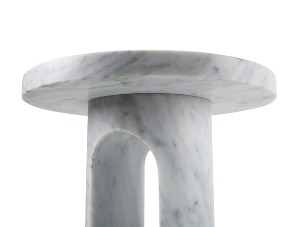 Lilys Laguna Side Table Round Natural White Marble 9133