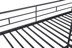 English Elm Contemporary Twin-over-Full Bunk Bed with Sturdy Metal Frame, Two-Tone Finish, Space-Saving Design Black 81 L x 15 W x 7 H B2741P347313