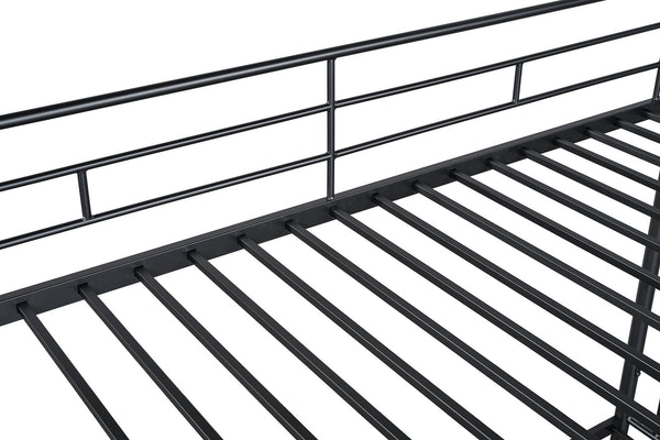 English Elm Contemporary Twin-over-Full Bunk Bed with Sturdy Metal Frame, Two-Tone Finish, Space-Saving Design Black 81 L x 15 W x 7 H B2741P347313