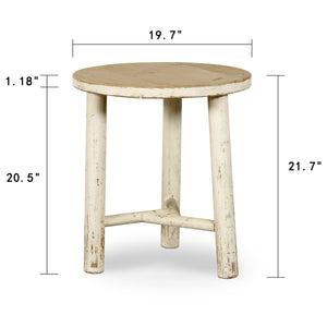 Lilys Amalfi Two Tones 20" Round Side Table With Round Legs 9136-W
