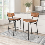 Charon Counter Stool - Set of 2 Vintage Brown 110262 Zuo Modern