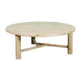 Lilys 48" Round Coffee Table With Round Legs Weathered Natural 9137-NA