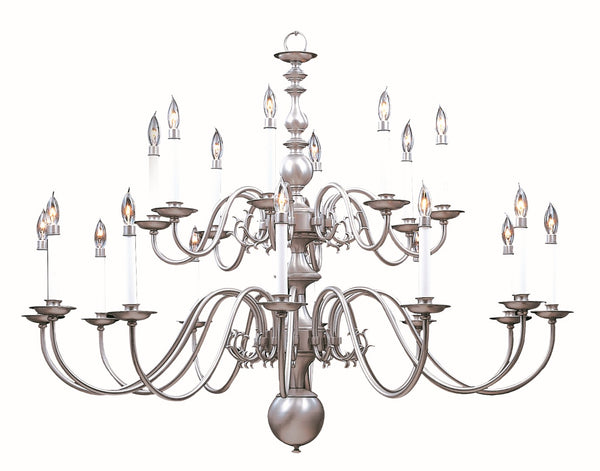 Framburg 20-light Elegant Colonial Jamestown Foyer Chandelier - Timeless Style For Any Home Décor Satin Pewter Metal 9138 Sp