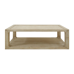 Lilys Milo Rectangular Coffee Table With Rattan Top Weathered Whitewash 9138