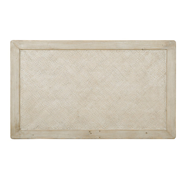 Lilys Milo Rectangular Coffee Table With Rattan Top Weathered Whitewash 9138