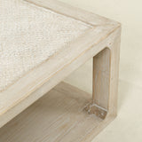 Lilys Milo Square Coffee Table With Rattan Top Weathered Whitewash 50X50X19H 9138-5