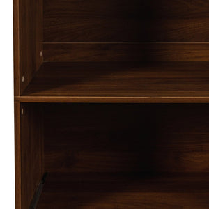 English Elm 70.87"h Tall Storage Cabinet Glass Panel Doors Asymmetric Drawers Modern Hallway Organizer W331S00213