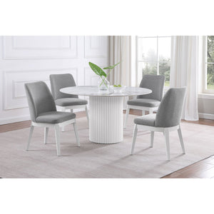 English Elm Rupert Light Grey Upholstered Dining Side Chair Set of 2 — Tall Curved Backs, Plush Seats, Durable Fabric Comfort B062P299821
