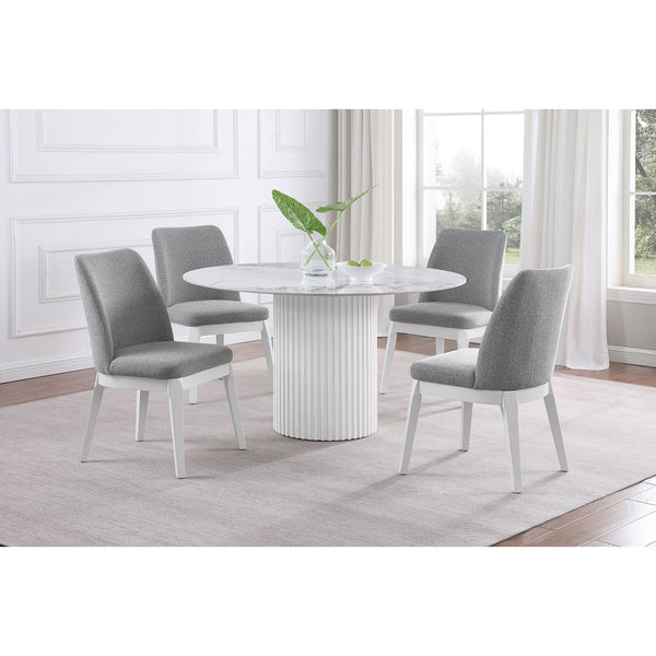 English Elm Rupert Light Grey Upholstered Dining Side Chair Set of 2 — Tall Curved Backs, Plush Seats, Durable Fabric Comfort B062P299821