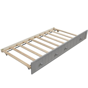 English Elm Twin Cottage Beadboard Daybed with Pull Out Trundle Solid Pine Guest Room Frame N708P357100E