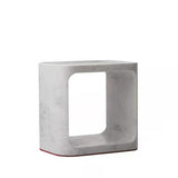 Laguna Side Table Rectangular Natural White Marble