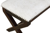 OSP Home Furnishings Monte Carlo Bench Linen, Dark Walnut base