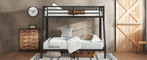 English Elm Metal Twin Over Full Bunk Bed For Teens And Adults - Durable, Space-Saving, Noise-Reducing Design! W1580P368409