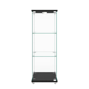 English Elm Modern Glass Display Cabinet With Led Lighting – Sleek, Quick-Assembly Design For Living Rooms & More W241P242906