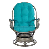 OSP Home Furnishings Tahiti Rattan Swivel Rocker Blue