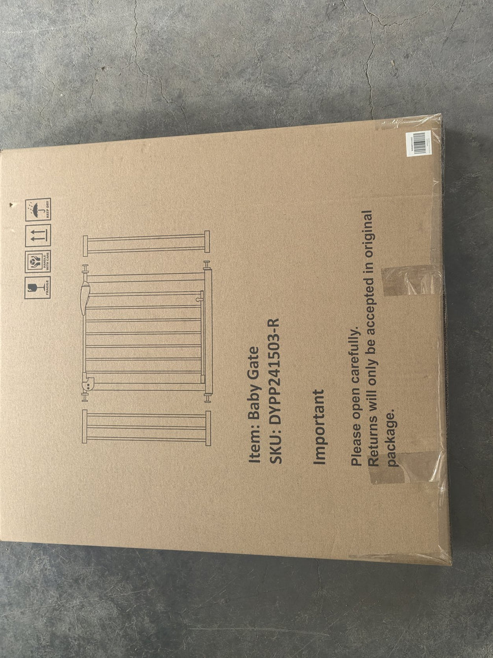 English Elm 29.5-45.3" Wide Baby Gate for Stairs — Pressure Mounted No-Drill Walk-Through Safety Gate, White, Sturdy Steel Locks W808P255665