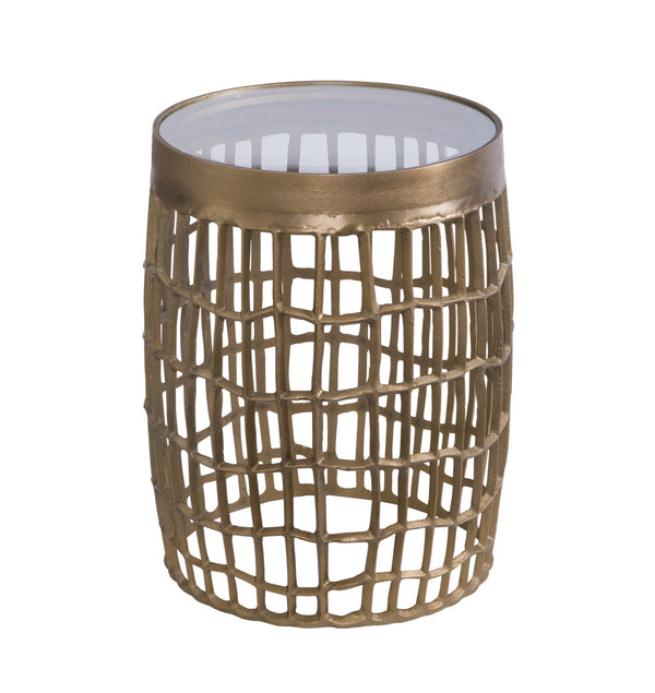 Basset Mirror Harper Accent Table - Elegant Antique Bronze Frame With Clear Glass Top For Modern Sophistication Bronze Metal 9141-lr-223